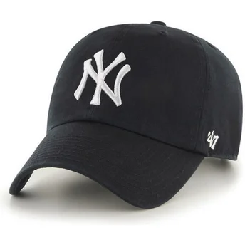 Schwarze gebogene Kappe New York Yankees MLB Clean Up von 47 Brand