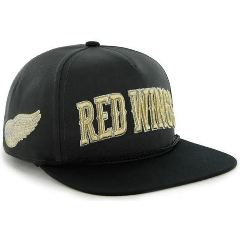siltovka-rovna-cierna-snapback-detroit-red-wings-nhl-47-brand