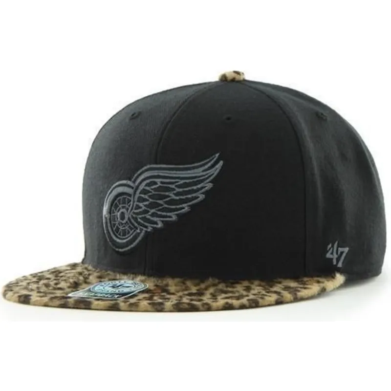 siltovka-rovna-cierna-snapback-detroit-red-wings-nhl-47-brand