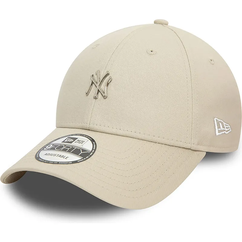 siltovka-zaoblena-bezova-nastavitelny-9forty-metallic-pin-new-york-yankees-mlb-new-era