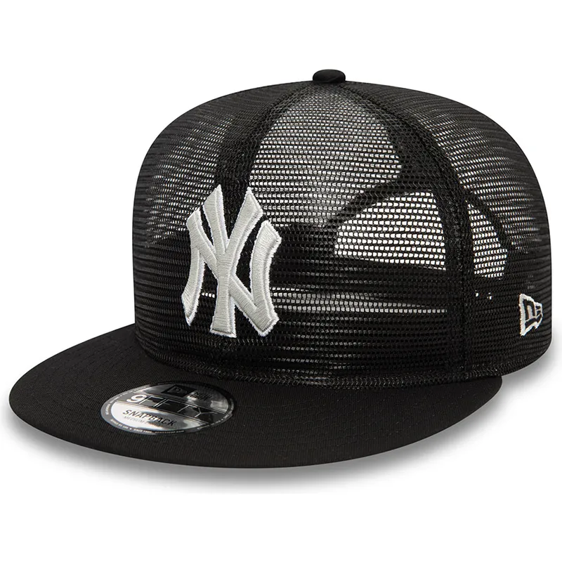 schwarze-flache-trucker-kappe-9fifty-embroidered-mesh-der-new-york-yankees-mlb-von-new-era