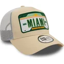 siltovka-zaoblena-bezova-snapback-a-frame-license-plate-miami-ciudades-y-playas-new-era