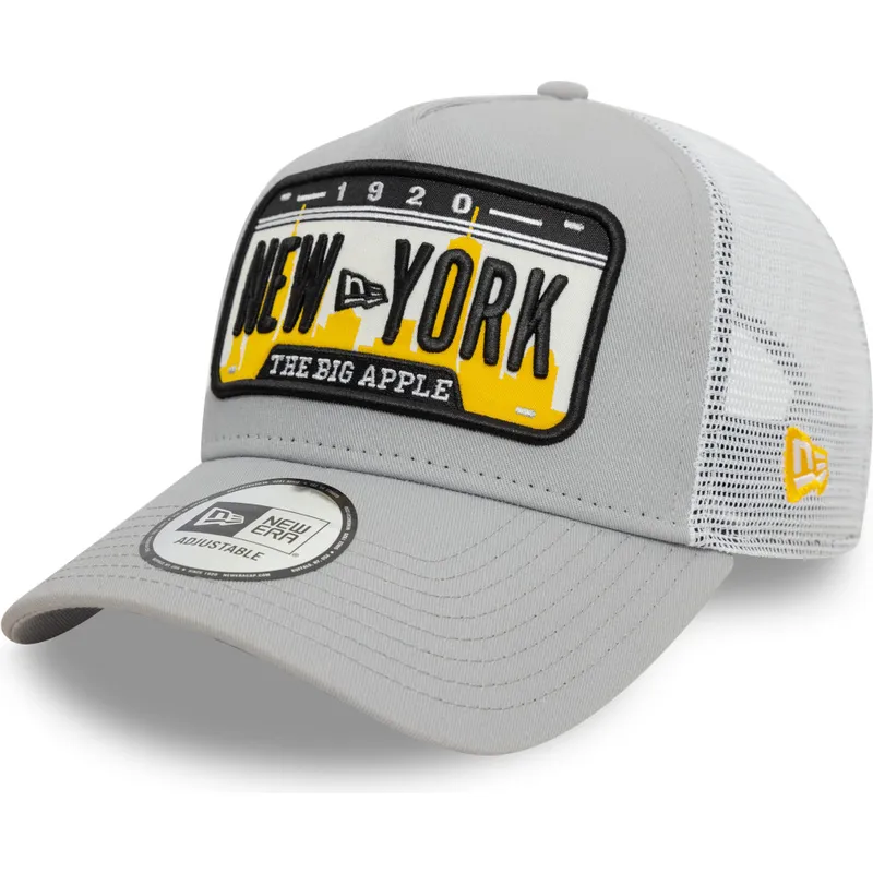 siltovka-zaoblena-siva-snapback-a-frame-license-plate-new-york-ciudades-y-playas-new-era