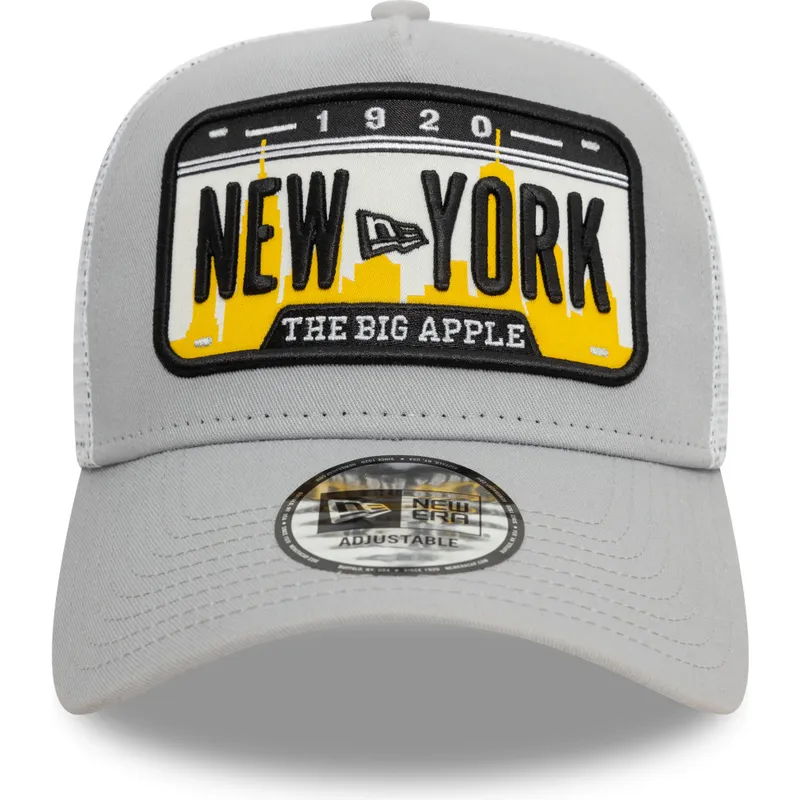 siltovka-zaoblena-siva-snapback-a-frame-license-plate-new-york-ciudades-y-playas-new-era
