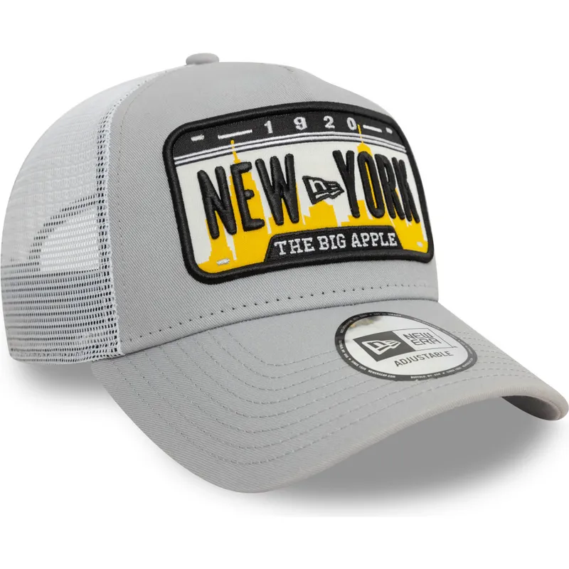 siltovka-zaoblena-siva-snapback-a-frame-license-plate-new-york-ciudades-y-playas-new-era