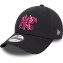 siltovka-zaoblena-tmavomodra-nastavitelny-rosa-9forty-flower-icon-new-york-yankees-mlb-new-era