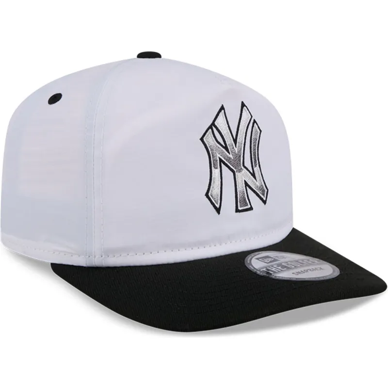 siltovka-zaoblena-biely-snapback-golfer-chrome-new-york-yankees-mlb-new-era