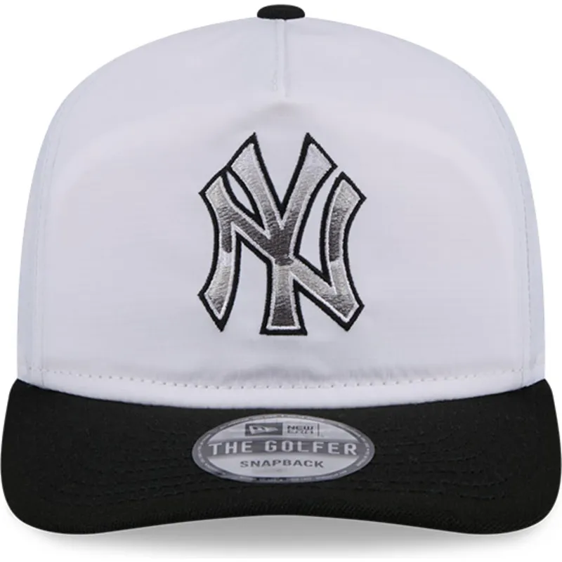 siltovka-zaoblena-biely-snapback-golfer-chrome-new-york-yankees-mlb-new-era