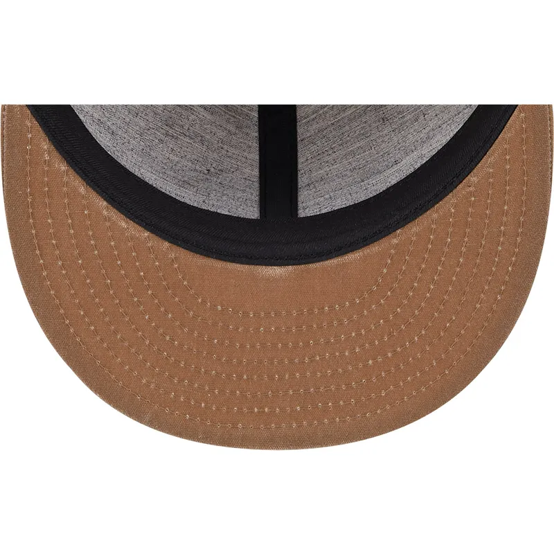 braune-verstellbare-9fifty-waxed-canvas-flatcap-der-new-york-yankees-mlb-von-new-era