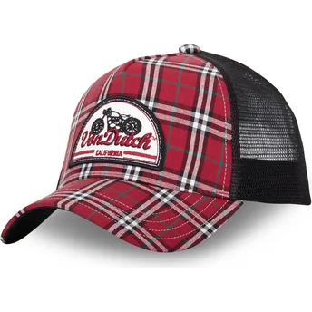 Von Dutch rote und schwarze Trucker-Kappe CAR04