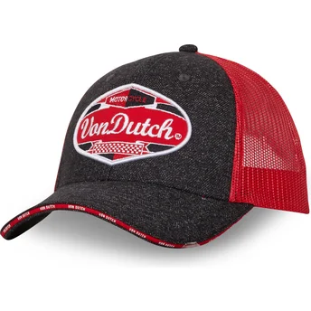 Von Dutch MIXGREY03 Black and Red Trucker Hat