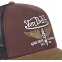 von-dutch-crew18-kastanienbraune-schwarze-und-braune-trucker-mutze
