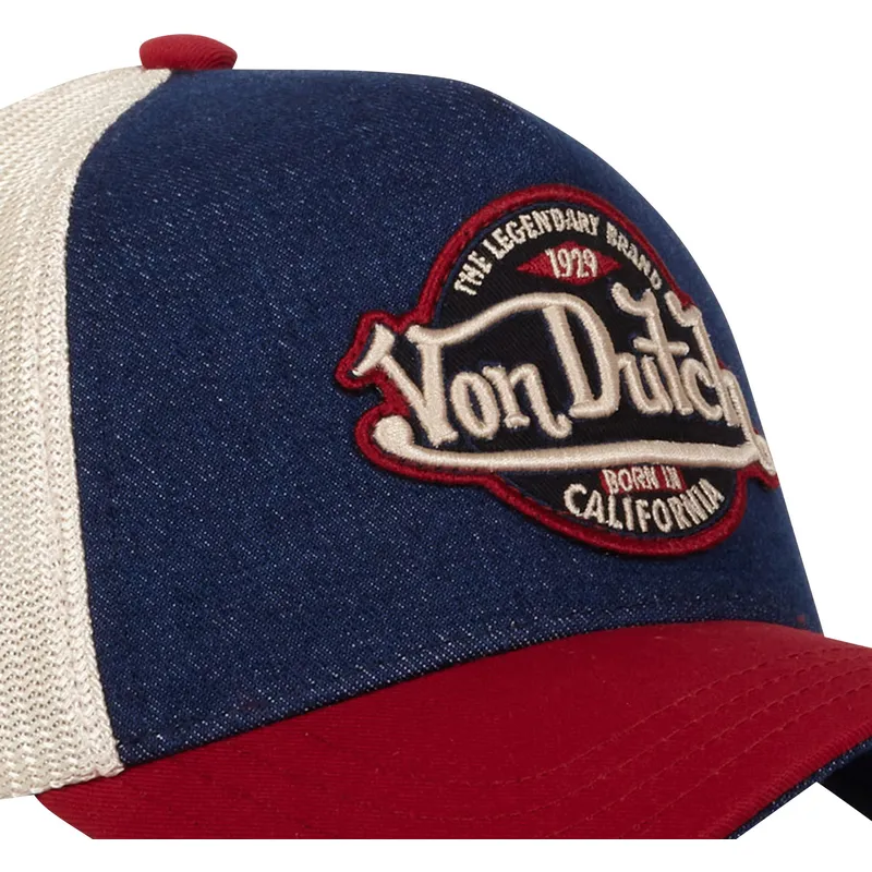 gebogene-blaue-beige-und-rote-snapback-kappe-vint05-von-von-dutch