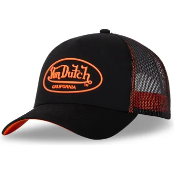 Von Dutch DOM O Black and Orange Trucker Hat