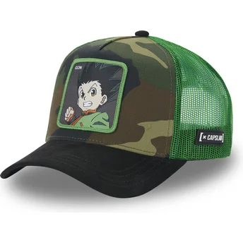 Capslab Gon Freecss HU3 Hunter x Hunter Camouflage and Black Trucker Hat