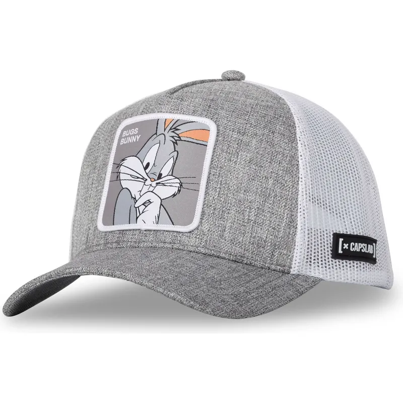 graue-und-weisse-trucker-kappe-bugs-bunny-loo10-bug-looney-tunes-von-capslab
