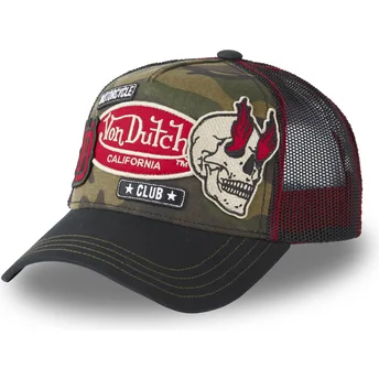 Šiltovky zaoblená kamionista kamufláž snapback PATCHES01 Von Dutch