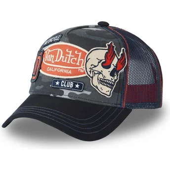 Šiltovka zaoblená kamufláž snapback PATCHES02 Von Dutch