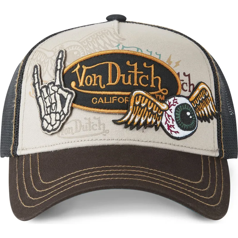 trucker-kappe-braun-patches03-von-von-dutch