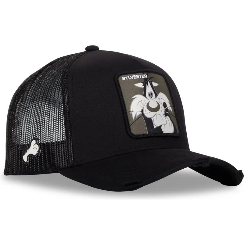 schwarze-trucker-kappe-silvester-loo10-syl-looney-tunes-von-capslab