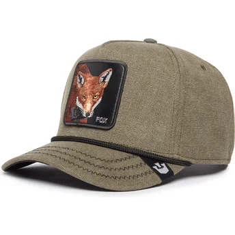 grune-snapback-cap-mit-gebogenem-schirm-fuchs-foxy-duck-canvas-the-farm-von-goorin-bros