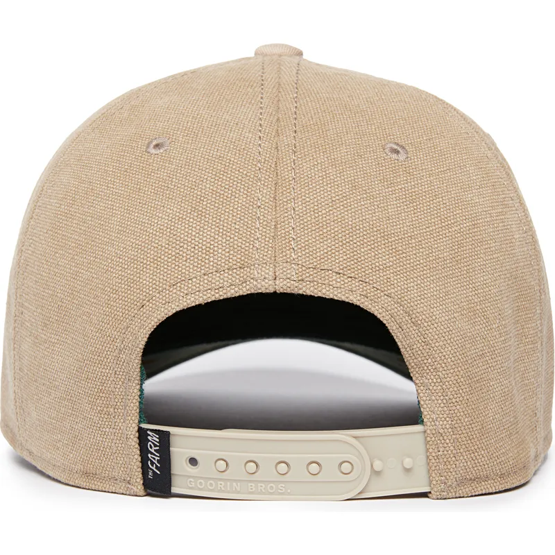 beige-gebogene-snapback-kappe-ente-lucky-duck-canvas-the-farm-von-goorin-bros