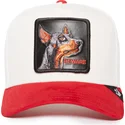 siltovka-zaoblena-cervena-snapback-beware-the-suede-doberman-the-farm-goorin-bros