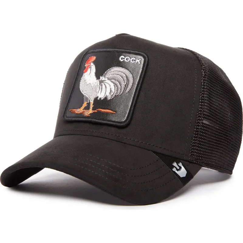 schwarze-trucker-kappe-hahn-cock-the-suede-rooster-blacked-out-the-farm-von-goorin-bros