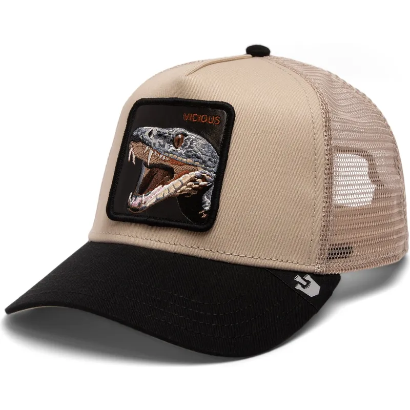 siltovka-zaoblena-bezova-snapback-the-vicious-snake-eco-brutalism-the-farm-goorin-bros
