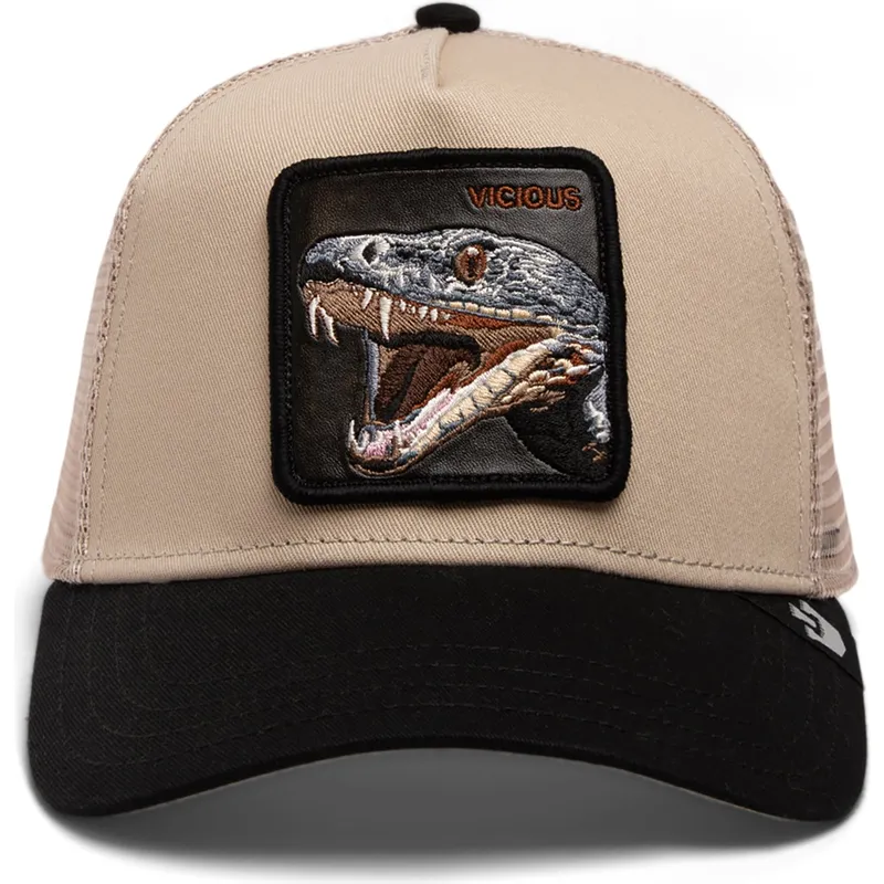 siltovka-zaoblena-bezova-snapback-the-vicious-snake-eco-brutalism-the-farm-goorin-bros