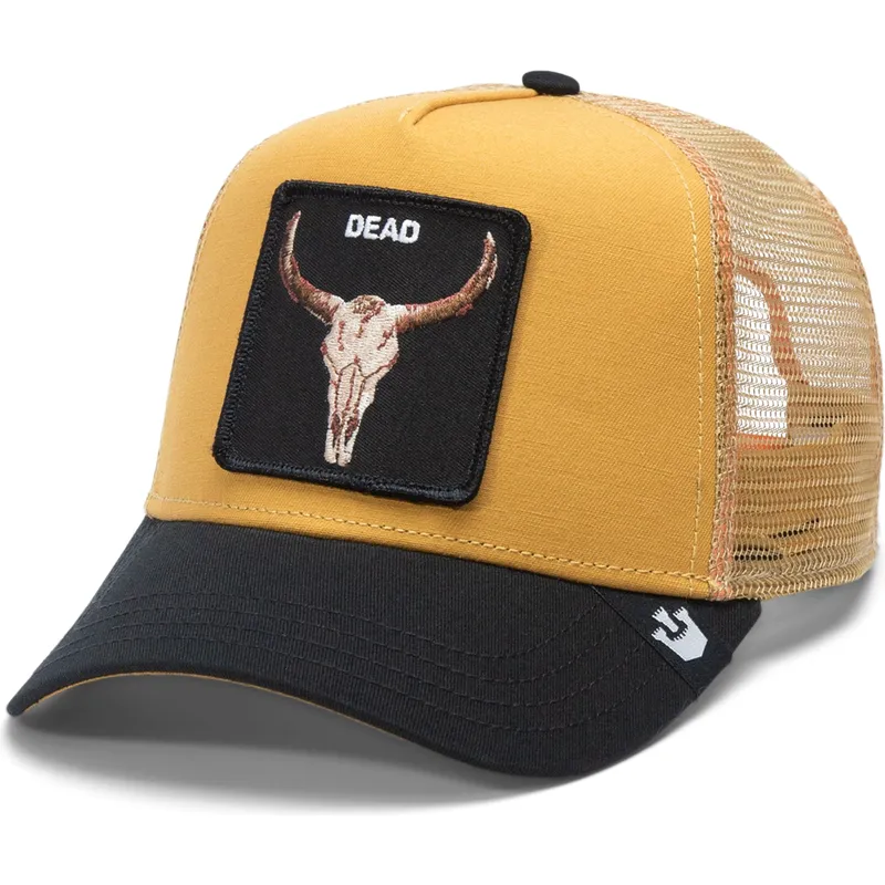 siltovka-zaoblena-zlta-snapback-the-dead-skull-eco-brutalism-the-farm-goorin-bros