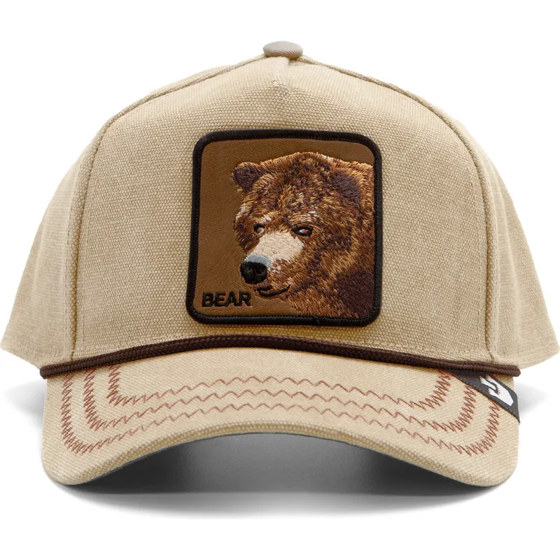 siltovka-zaoblena-hneda-snapback-bear-bare-duck-canvas-the-farm-goorin-bros