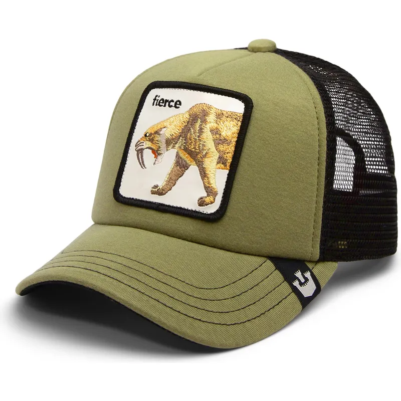 siltovka-zaoblena-zelena-snapback-pre-deti-sable-fierce-cat-teefs-extinct-the-farm-goorin-bros