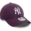 9forty-league-essential-new-york-yankees-mlb-verstellbare-violette-kappe-mit-gebogenem-schirm-von-new-era