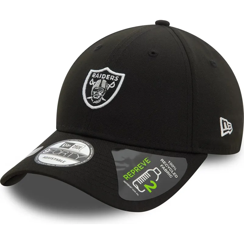 schwarze-verstellbare-curved-cap-9forty-repreve-mini-logo-der-las-vegas-raiders-nfl-von-new-era