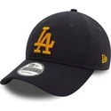 marineblaue-verstellbare-kappe-mit-gebogenem-schirm-und-gelbem-logo-9twenty-league-essential-der-los-angeles-dodgers-mlb-von-new