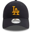 marineblaue-verstellbare-kappe-mit-gebogenem-schirm-und-gelbem-logo-9twenty-league-essential-der-los-angeles-dodgers-mlb-von-new