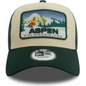 grune-trucker-cap-a-frame-ski-patch-von-aspen-cities-and-beaches-von-new-era