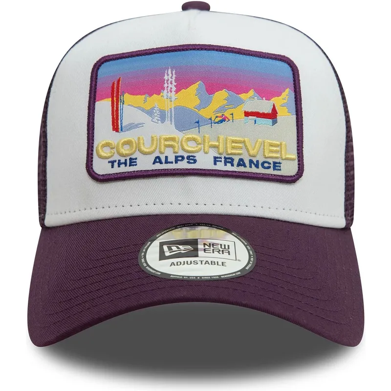 siltovka-zaoblena-fialova-snapback-a-frame-ski-patch-courchevel-ciudades-y-playas-new-era