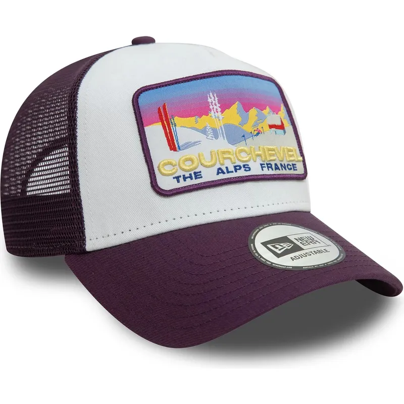 siltovka-zaoblena-fialova-snapback-a-frame-ski-patch-courchevel-ciudades-y-playas-new-era