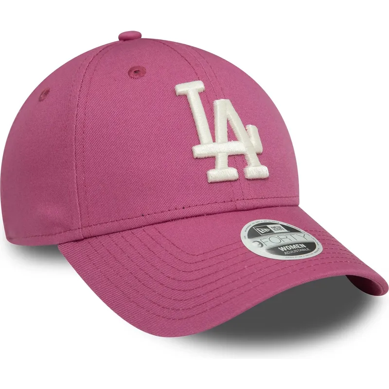 siltovka-zaoblena-ruzova-nastavitelny-9forty-league-essential-los-angeles-dodgers-mlb-new-era