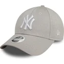new-era-new-york-yankees-mlb-9forty-glitter-verstellbare-graue-damenkappe-mit-gebogenem-schirm