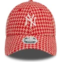 verstellbare-rosa-damen-cap-9forty-hahnentritt-new-york-yankees-mlb-von-new-era