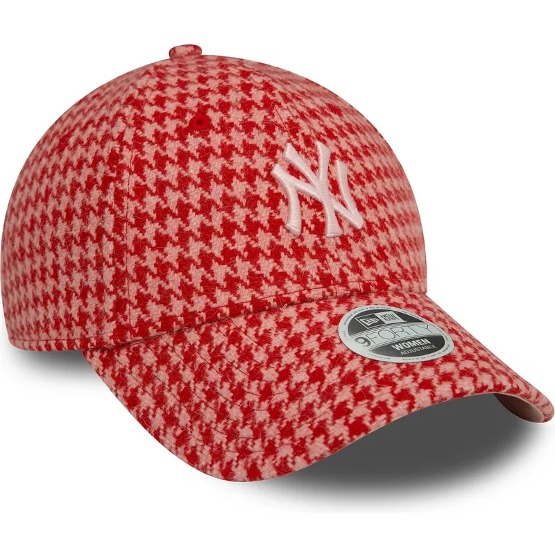 gorra-curva-rosa-ajustable-para-mujer-9forty-houndstooth-de-new-york-yankees-mlb-de-new-era