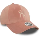 siltovka-zaoblena-ruzova-nastavitelny-9forty-velour-diamante-new-york-yankees-mlb-new-era