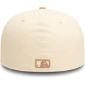 new-era-flat-brim-59fifty-side-patch-new-york-yankees-mlb-beige-and-brown-fitted-cap