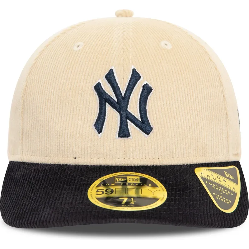 new-era-new-york-yankees-mlb-59fifty-low-profile-cord-kappe-mit-gebogenem-schirm-in-beige-und-marineblau