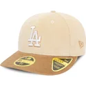 beige-braune-angepasste-59fifty-low-profile-cord-cap-der-los-angeles-dodgers-mlb-von-new-era