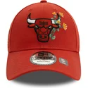 new-era-curved-brim-9forty-flower-icon-chicago-bulls-nba-orange-adjustable-cap