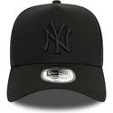 new-era-new-york-yankees-mlb-9forty-e-frame-monochrome-schwarze-snapback-cap-mit-gebogenem-schirm-und-schwarzem-logo